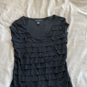 Ruffle shirt with cap sleeves